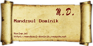Mandzsul Dominik névjegykártya